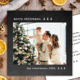 Cartes Pour Fêtes Annuelles Famille de la machine à écrire au charbon rustique