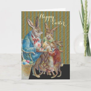Cartes Pour Fêtes Annuelles Famille de lapins
