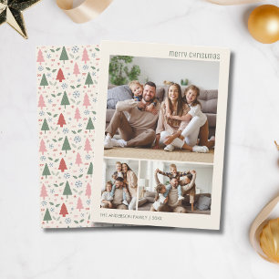 Cartes Pour Fêtes Annuelles Famille de Noël 3 Photo Collage