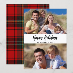 Cartes Pour Fêtes Annuelles Famille de Noël Deux photos prises