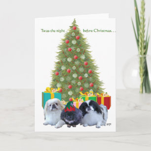 Cartes Pour Fêtes Annuelles Famille de Pékinois Noël