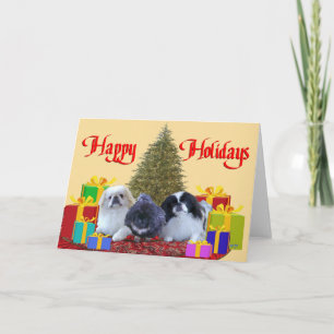 Cartes Pour Fêtes Annuelles Famille de Pékinois Noël