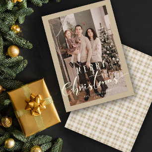 Cartes Pour Fêtes Annuelles Famille de photos de Noël mignonne et minimaliste