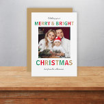 Cartes Pour Fêtes Annuelles Famille de script minimaliste moderne de Noël<br><div class="desc">Carte de noël simple et élégante "joyeux & lumineux" avec écriture manuscrite minimaliste moderne et typographie de sang et un simple arrière - plan blanc, La photo et le texte peuvent facilement être personnalisés pour un design aussi unique que votre famille spéciale! L'image montrée n'est à des fins d'illustration que...</div>