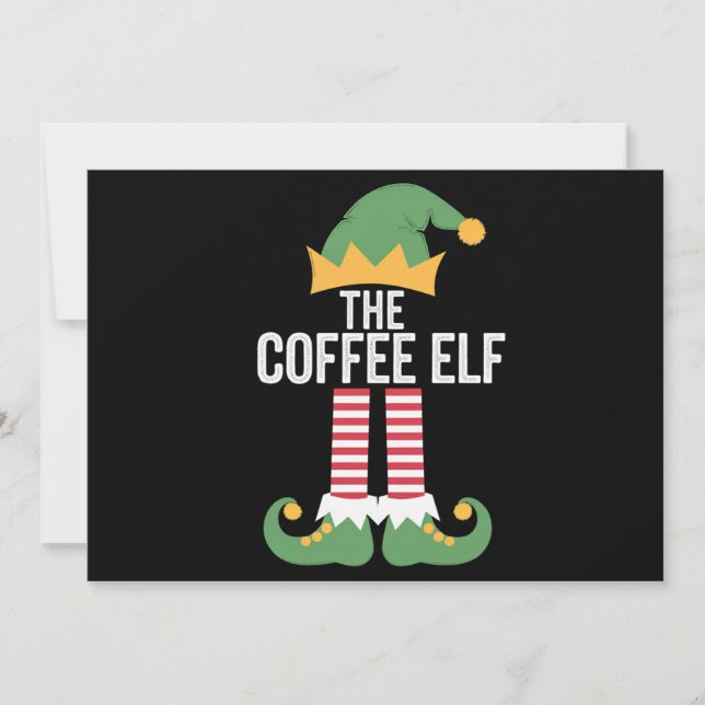 Cartes Pour Fêtes Annuelles Famille d'elfes du café groupe assorti Noël (Devant)