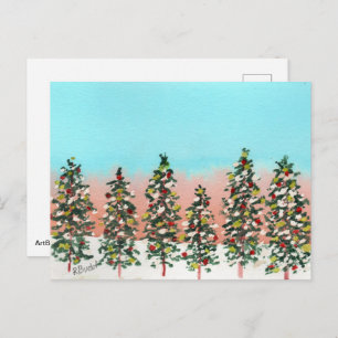 Cartes Pour Fêtes Annuelles Famille des arbres de Noël