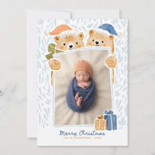 Cartes Pour Fêtes Annuelles Famille d'ours aquarelle Nouvelle naissance Photo