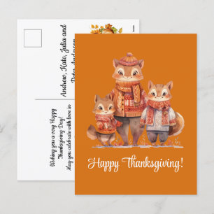 Cartes Pour Fêtes Annuelles Famille du Bon thanksgiving Chipmunks