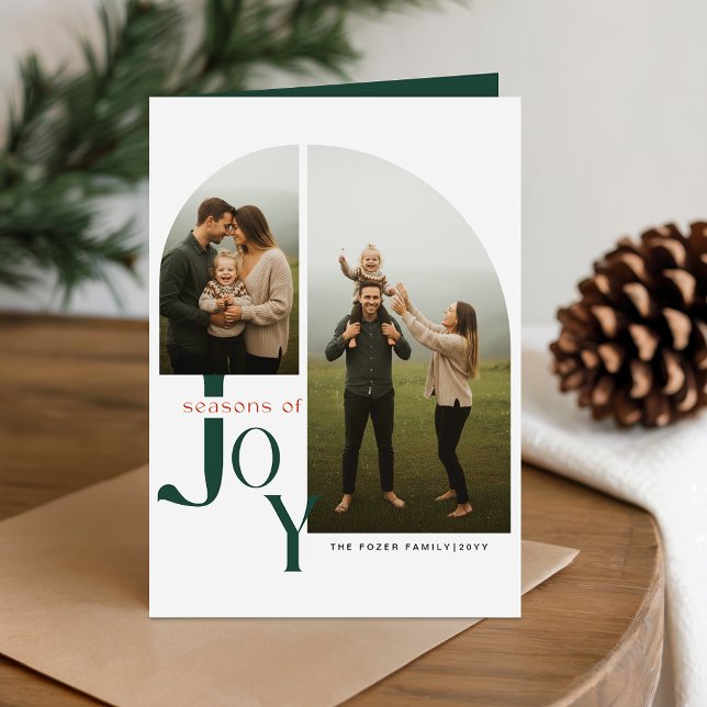 Cartes Pour Fêtes Annuelles Famille Elegant Arch Photo de Noël Pliée (Créateur téléchargé)