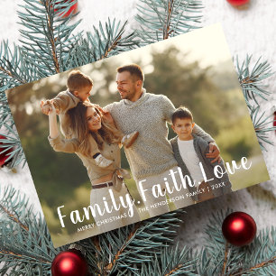 Cartes Pour Fêtes Annuelles Famille Foi Amour Joyeux Noël Grande photo