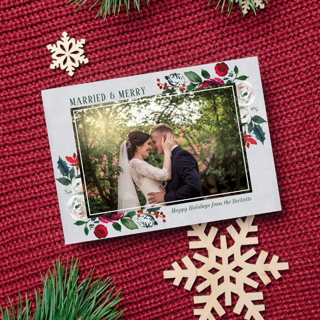 Cartes Pour Fêtes Annuelles Famille mariée & Joyeux Noël (Créateur téléchargé)