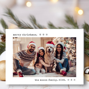 Cartes Pour Fêtes Annuelles Famille Minimaliste de Machine à Écrire Photo Joye