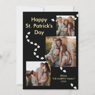 Cartes Pour Fêtes Annuelles Famille Moderne de la Saint-Patrick à 3 photos en