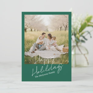 Cartes Pour Fêtes Annuelles Famille Moderne Simple Photo de Noël et Nouvel An 