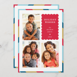 Cartes Pour Fêtes Annuelles FAMILLE MULTI PHOTO moderne minimaliste frontière 