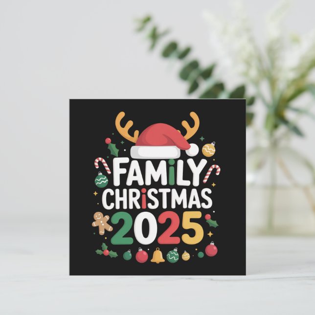 Cartes Pour Fêtes Annuelles Famille Noël 2025 Groupe d'équipage Famille corres (Debout devant)