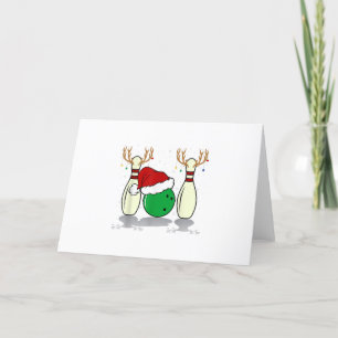 Cartes Pour Fêtes Annuelles famille Noël bowling santa xmas