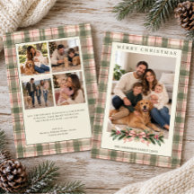 Famille Noël Plaid Rose Vert 5 Photos