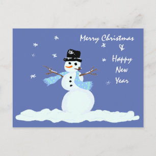 Cartes Pour Fêtes Annuelles Famille Noël Snowman