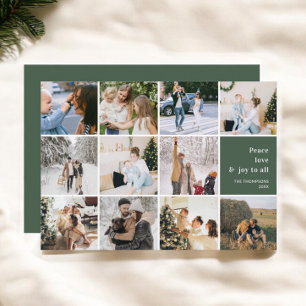 Cartes Pour Fêtes Annuelles Famille Photo Collage Peace Love Joie Noël