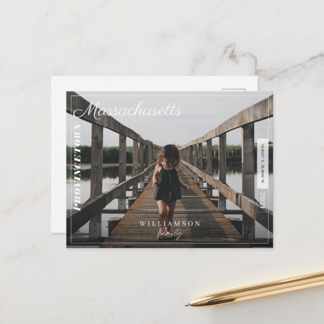 Cartes Pour Fêtes Annuelles Famille Photo Moderne Editorial Destination (Devant/Arrière en situation)