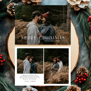 Cartes Pour Fêtes Annuelles Famille photo moderne Joyeux Noël tendance