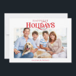 Cartes Pour Fêtes Annuelles FAMILLE PHOTO moderne minima typographie rouge<br><div class="desc">par kat massard >>> kat@simplysweetPAPERIE.com <<< Envoyer et message spécial supplémentaire avec style et pizzazz cette année... Personnalisé avec vos détails & photos mes produits de vacances modernes sont sûrs de se démarquer de l'abondance de salutations que vos amis et votre famille recevront cette saison et fera un souvenir spécial...</div>