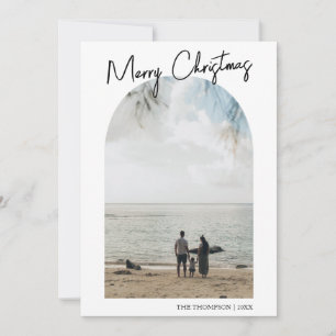 Cartes Pour Fêtes Annuelles Famille photo simple Joyeux Arche de Noël