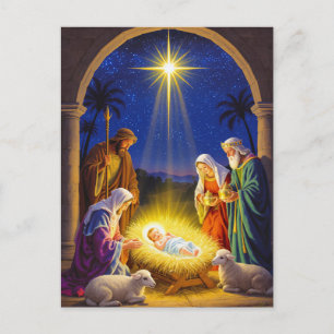 Cartes Pour Fêtes Annuelles Famille sainte de la Nativité traditionnelle