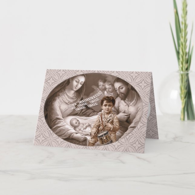 Cartes Pour Fêtes Annuelles Famille Sainte Petit batteur garçon CC0788 Noël (Devant)
