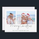 Cartes Pour Fêtes Annuelles Family 2 Script photo Joyeux Noël de Floride<br><div class="desc">Family 2 Script photo Joyeux Noël de Floride. Remplacez simplement les deux exemples de photos par les vôtres et personnalisez avec votre salutation et vos noms en bas. Joyeux Noël est dans un script stylé. Egalement disponible numériquement.</div>