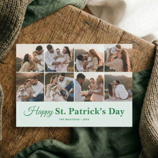 Cartes Pour Fêtes Annuelles Family Photo Happy St Patricks Day Holiday Card