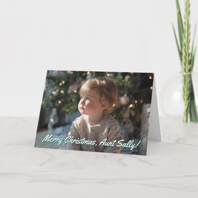 Cartes Pour Fêtes Annuelles Family Photo Merry Christmas Aunt (Devant)