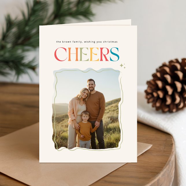 Cartes Pour Fêtes Annuelles Family Portrait Photo Retro Christmas Folded (Créateur téléchargé)