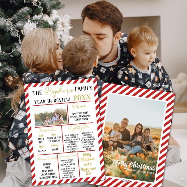 Cartes Pour Fêtes Annuelles family year in review Christmas information update (Créateur téléchargé)