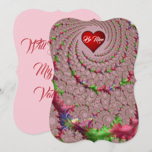 Cartes Pour Fêtes Annuelles Fancy Filigree Romantic Fractal Saint Valentin