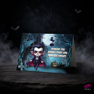 Cartes Pour Fêtes Annuelles Fang-Tastic Halloween Vampire Mignon
