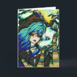 Cartes Pour Fêtes Annuelles Fantaisie de loup vampire de Melissa pour l'hiver<br><div class="desc">Ceci a été conçu et créé avec l'art original et peint à la main de Hannah Lynn. www.HannahLynnArt.com</div>