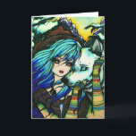 Cartes Pour Fêtes Annuelles Fantaisie de loup vampire Melissa Art d'hiver<br><div class="desc">Ceci a été conçu et créé avec l'art original et peint à la main de fantasy de Hannah Lynn. www.HannahLynnArt.com</div>