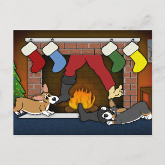 Cartes Pour Fêtes Annuelles Fantaisie de Noël Corgis