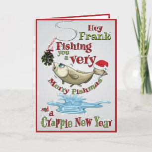 Cartes Pour Fêtes Annuelles Fantaisie de pêche Noël - Merry Fishmas Mistletoe