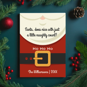 Cartes Pour Fêtes Annuelles Fantaisie Noël Père Noël Naughty & Nice Photo