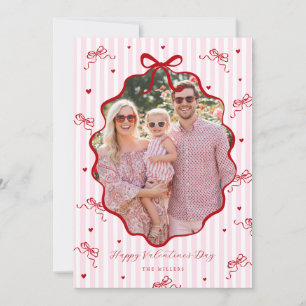 Cartes Pour Fêtes Annuelles Fantaisiste Cœur Ruban Rouge Rose Joyeuse Saint Va