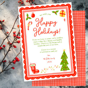 Cartes Pour Fêtes Annuelles Fantaisiste Mignon Noël PERSONNALISÉ en dentelure