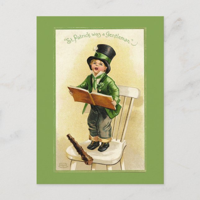 Cartes Pour Fêtes Annuelles Fantastique Saint Patrick Vintage (Devant)