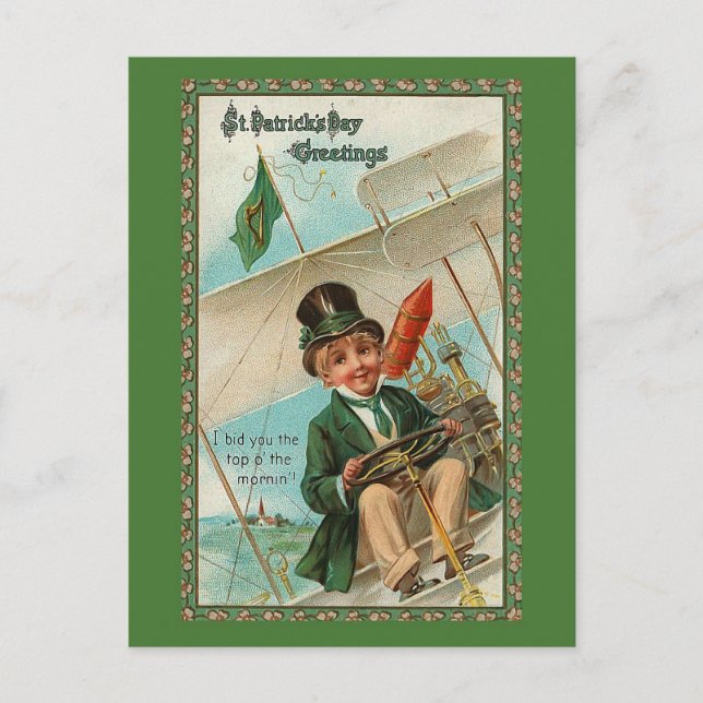 Cartes Pour Fêtes Annuelles Fantastique Saint Patrick Vintage (Devant)