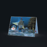 Cartes Pour Fêtes Annuelles Fantasy surréaliste Christmas scenery<br><div class="desc">A solive surréaliste Christmas scenery with snow,  icy baubles,  a Christmas tree and a huge star in a landscape with trees. This product can be customised by changing the inside card background colours and / or the text into the desired(s).</div>
