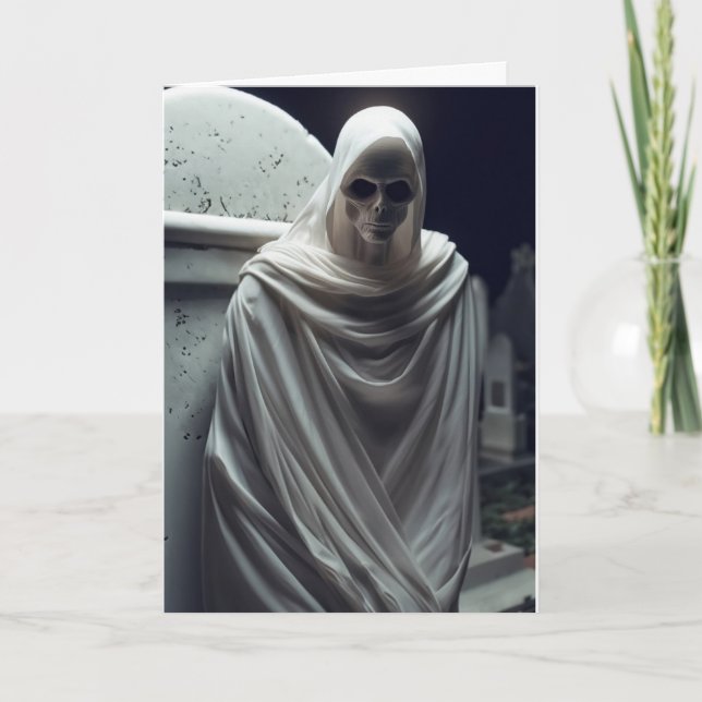 Cartes Pour Fêtes Annuelles Fantôme dans le cimetière Halloween (Devant)