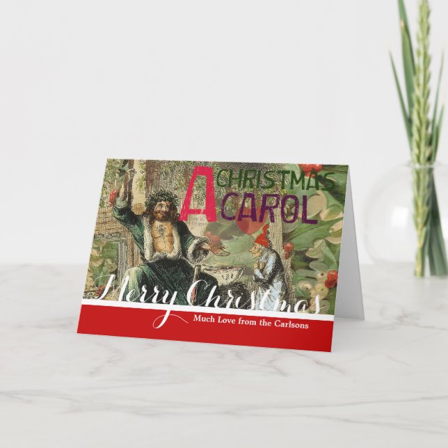 Cartes Pour Fêtes Annuelles Fantôme de Noël Illustration actuelle Scrooge (Devant)