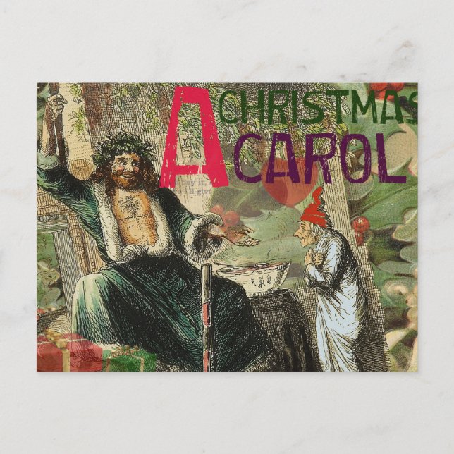 Cartes Pour Fêtes Annuelles Fantôme de Noël Illustration actuelle Scrooge (Devant)